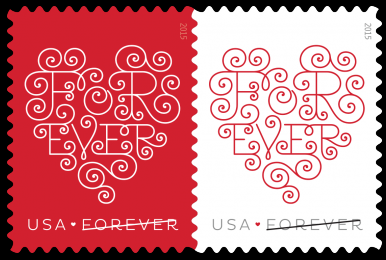 US 2015 Love Forever Valentine's Day stamp