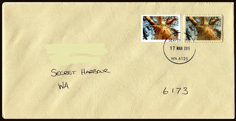 Australia 2015 Trees wooden stamp cover