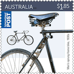 Australia 2015 Bicycle $1.85 1930s men's sprung-frame bike stamp