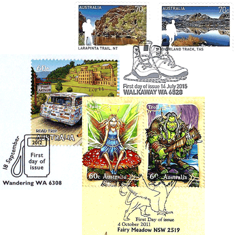 Australia servicable FDI postmark collage