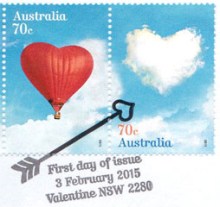 Australia 2015 Valentine postmark