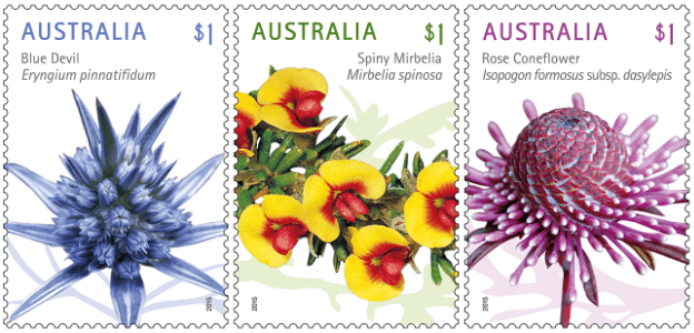 Australia 2015 Wildflowers $1 stamps