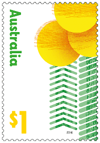 Australia 2016 Love To Celebrate golden wattle stamp