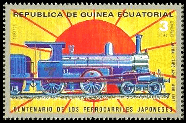 Equatorial Guinea 1972 3ptas Centenary of Japanese Railroads