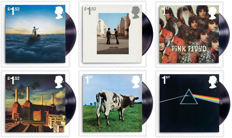 UK 2016 Pink Floyd album cover stamps