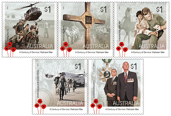 Australia 2016 A Century Of Service Vietnam War stamp set