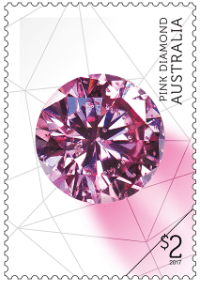 Australia 2017 Rare Beauties $2 Pink Diamond stamp