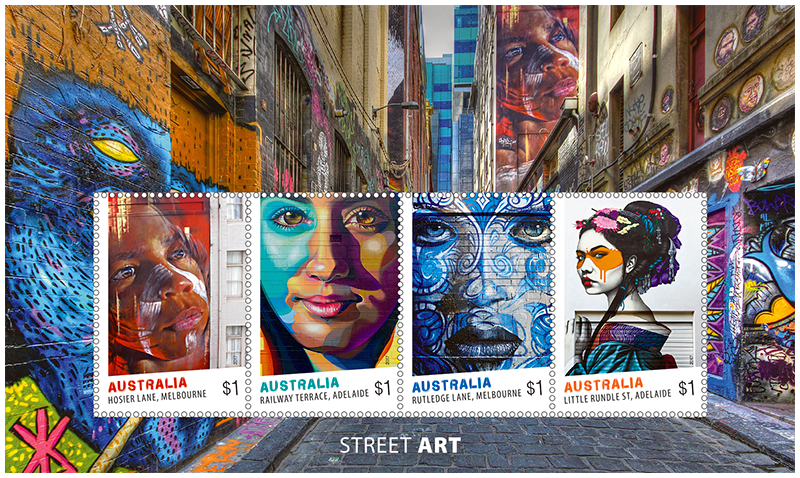 Australia 2017 Street Art $4 miniature sheet