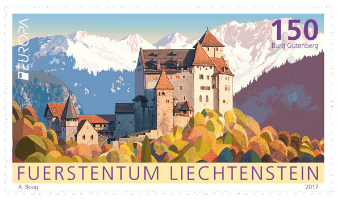 Liechtenstein 2017 Europa 1.50f Gutenberg Castle stamp
