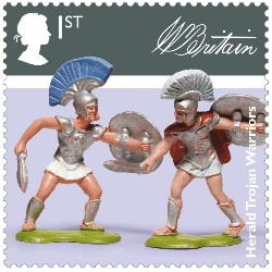 UK 2017 Classic Toys 1st Herald Trojan Warriors stamp