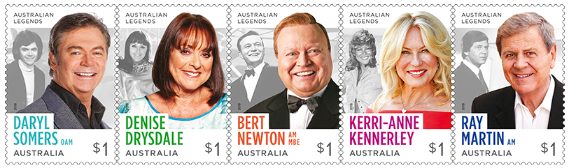 Australia 2018 Legends of television $1 stamp strip