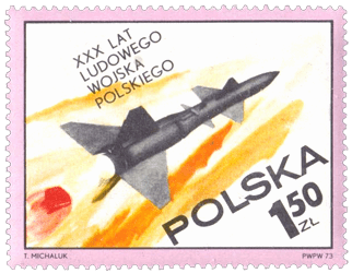 Poland 1973 30th Anniversary of Polish People's Army 1.50zl ground missile stamp