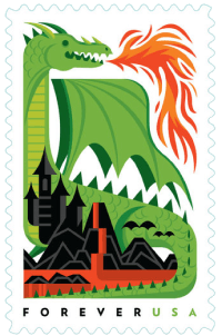 USA 2018 Dragons Green Forever stamp
