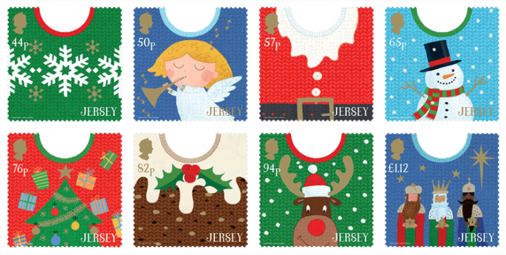 Jersey 2018 Christmas Jumpers stamp set