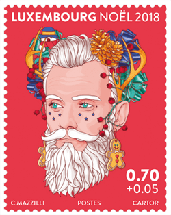 Luxembourg 2018 Christmas €0.70c + €0.05 Mr Winter Joy stamp