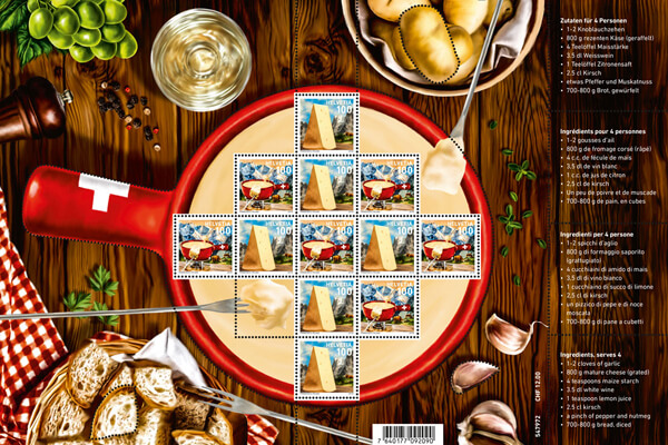 Switzerland 2018 Fondue CHF12 sheetlet