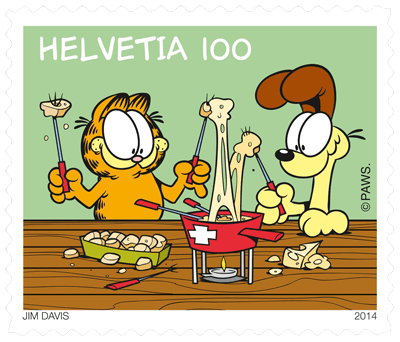 Switzerland 2014 Garfield CHF1 Garfield eats fondue