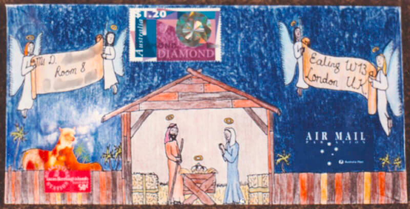 Punk Philatelist Christmas 1996 illustrated cover