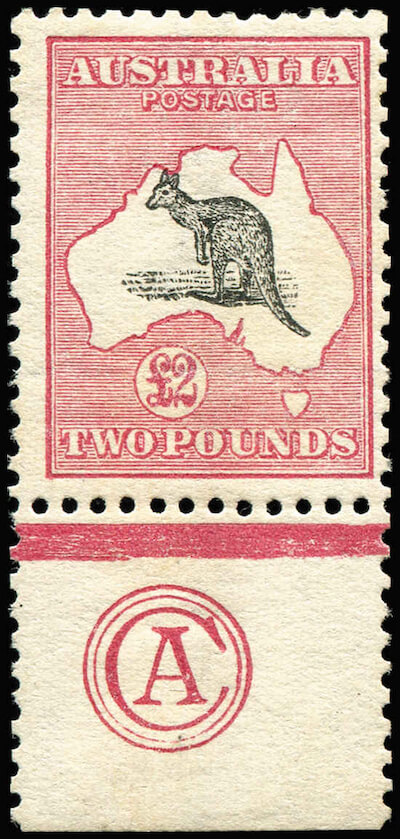 Phoenix Auction #80 Lot 122 £2 Black & Rose CA Monogram single