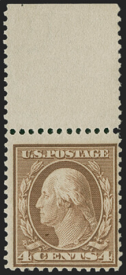 Siegel June 2020 Lot 194 USA 1909 4c George Washington Bluish Paper