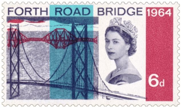 UK 1964 6d Forth Road Bridge stamp