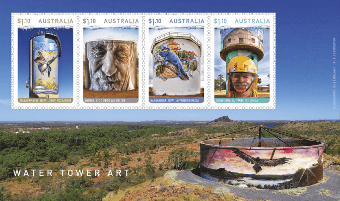 Australia 2020 Water Tower Art $4.40 miniature sheet