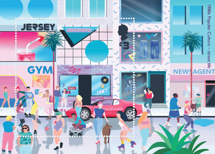 Jersey 2020 1980s Popular Culture - £3 Street Life stamp