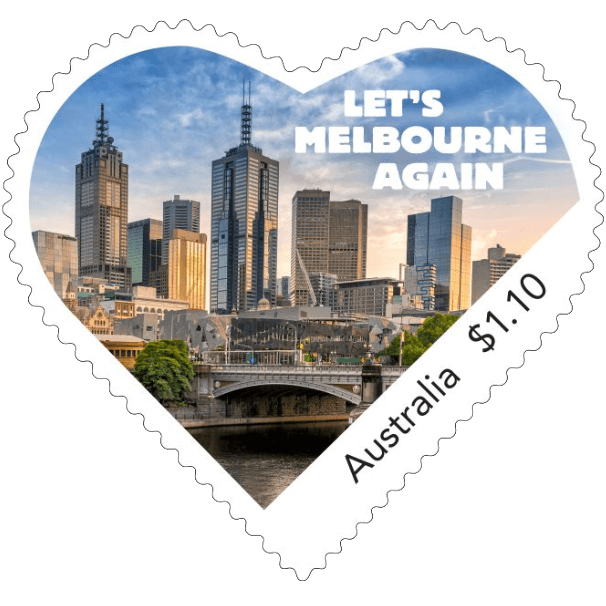 Australia 2021 Let's Melbourne Again $1.10 stamp