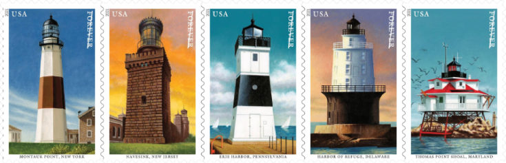 USA 2021 Mid-Atlantic Lighthouses strip