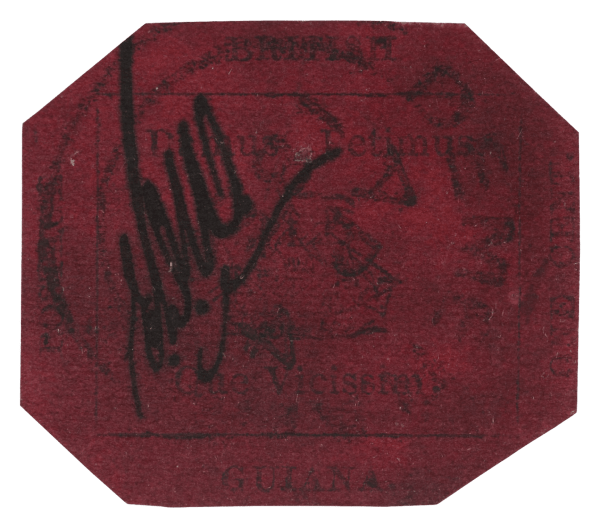 British Guiana 1856 1c magenta stamp face