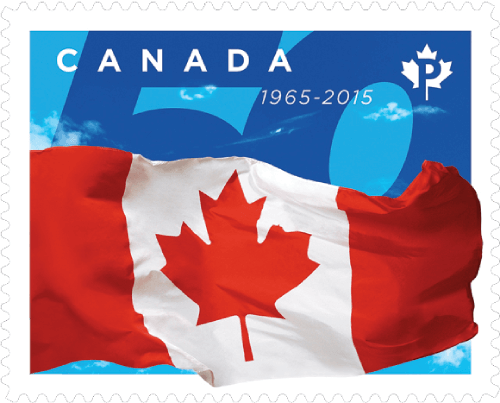 Canada 2015 50th Anniversary of the Canadian Flag P domestic stamp