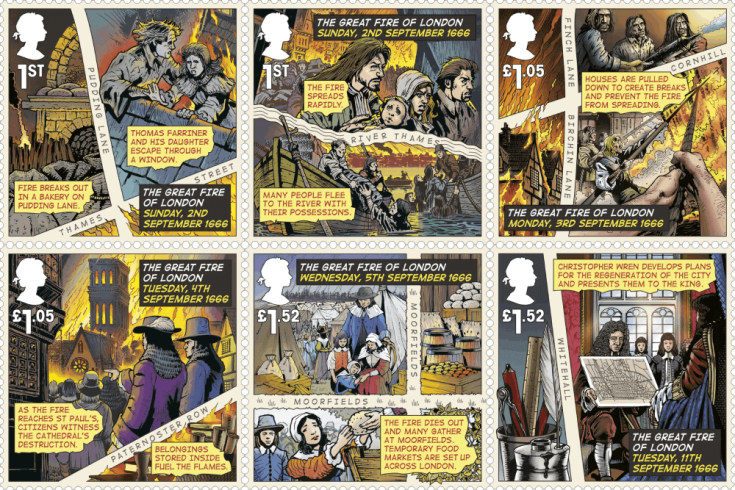 UK 2016 Great Fire of London stamp set