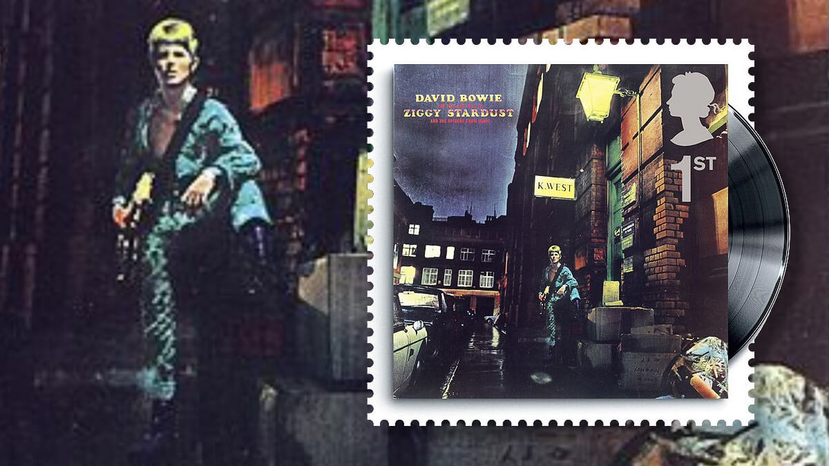 UK 2010 Classic Album Covers David Bowie Ziggy Stardust and the Spiders from Mars 1st stamp Punk Philatelist header image