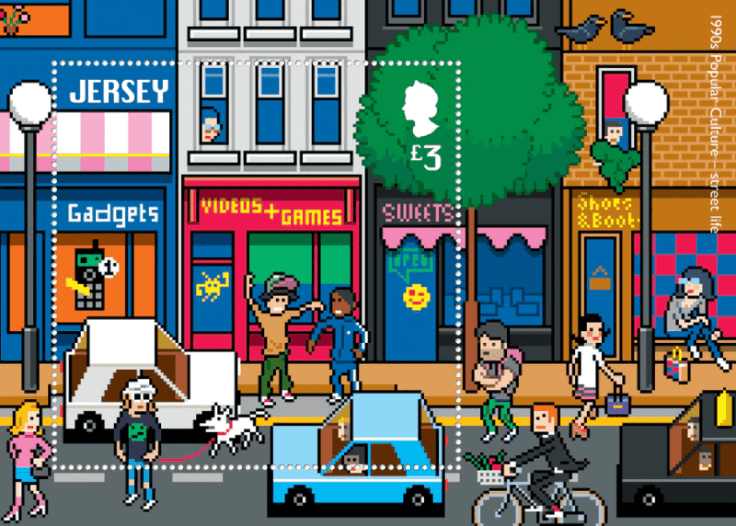 Jersey 2021 1990s Popular Culture £3 Street Life miniature sheet