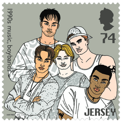 Jersey 2021 1990s Popular Culture 74p Boy Bands stamp