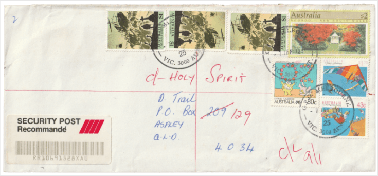 Australia 1988 Living Together 80c Performing Arts stamp in combination paying Security Post