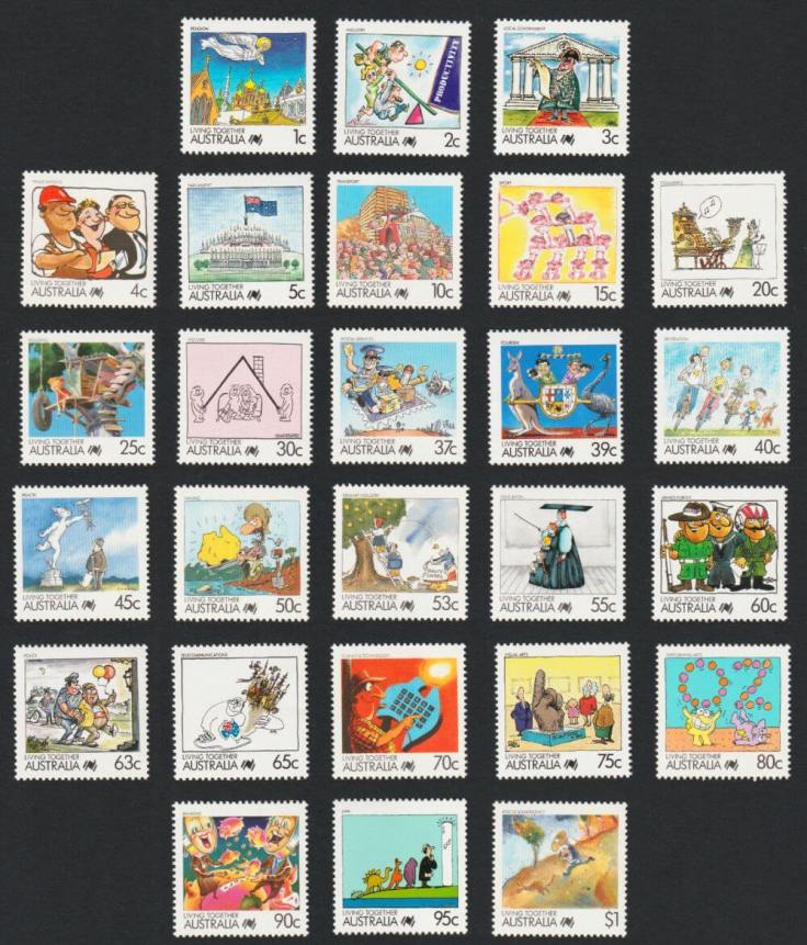 Australia 1988 Living Together stamp set (with one missing)