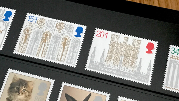 1c UK 1989 Christmas 800th Anniversary of Ely Cathedral stamps
