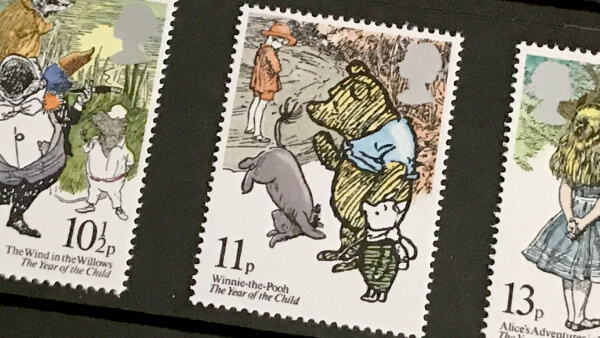 1e UK 1979 International Year of the Child 11p Winnie-the-Pooh stamp Winnie