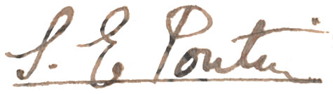 A close-up image of the sender's name at the bottom of the postcard, extracted to remove surrounding text and postal marks